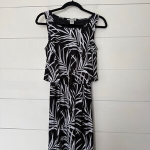 Sabrina Lauren Women’s Small Black White Patterned Sleeveless Dress